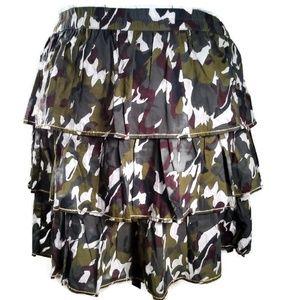 Lane Bryant Camouflage Tiered Knee Length Skirt